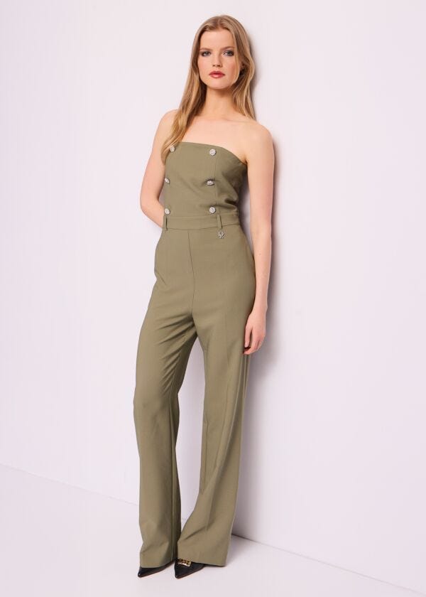 Green jumpsuit with buttons Denny Rose