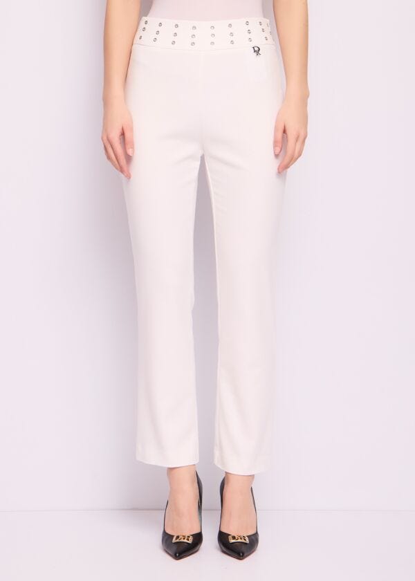 Pantaloni bianchi in cotone Denny Rose