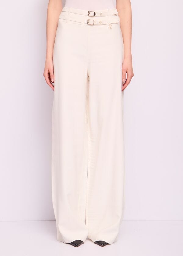 Pantaloni bianchi in gabardina Denny Rose