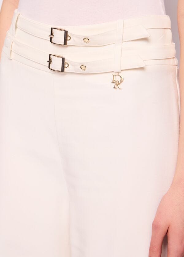 Pantaloni bianchi in gabardina