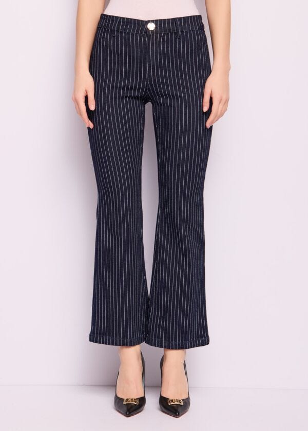 Jeans in cotone gessato Denny Rose