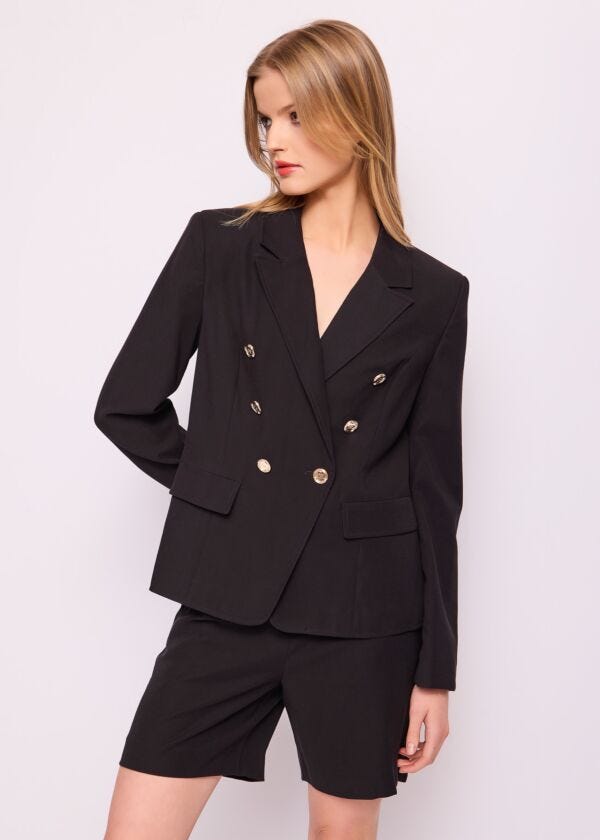 Blazer nero doppiopetto Denny Rose