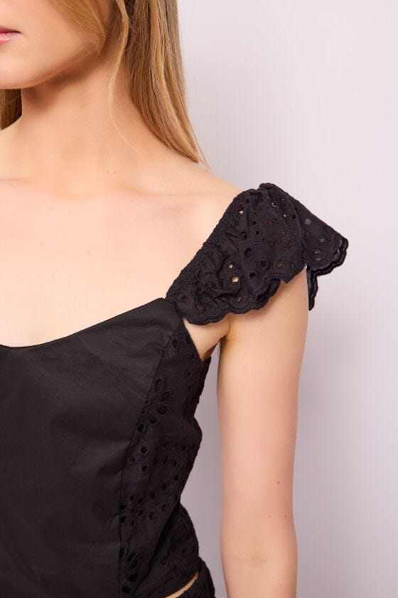 Top nero in cotone