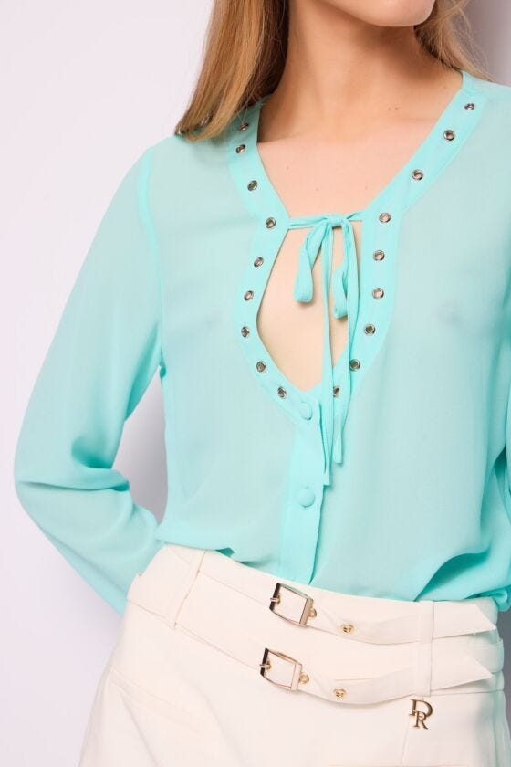 Blusa verde in georgette