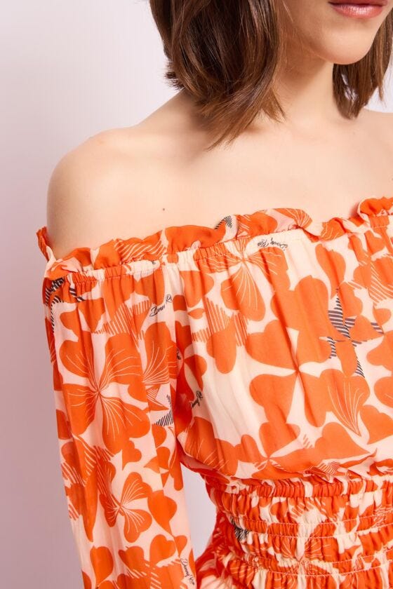 Blusa in georgette stampata
