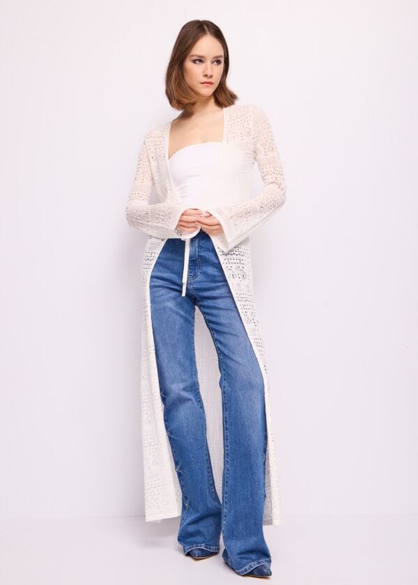 White knit cardigan Denny Rose