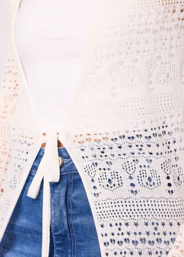 White knit cardigan