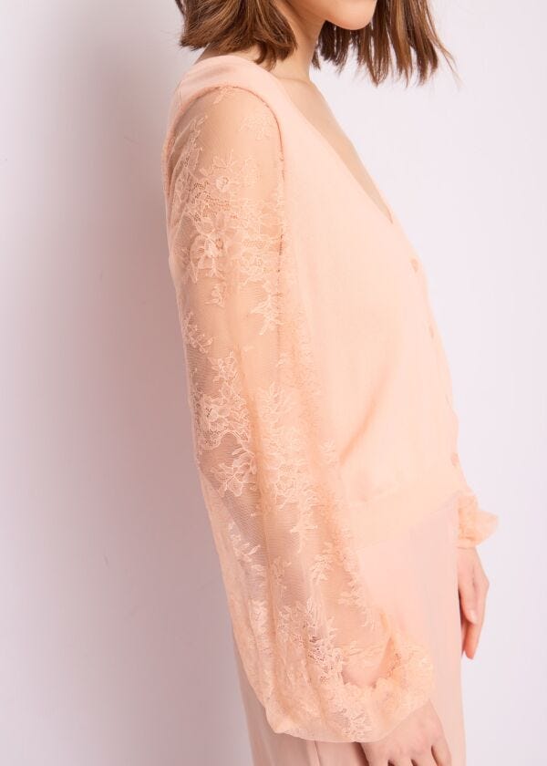 Cardigan with lace detail