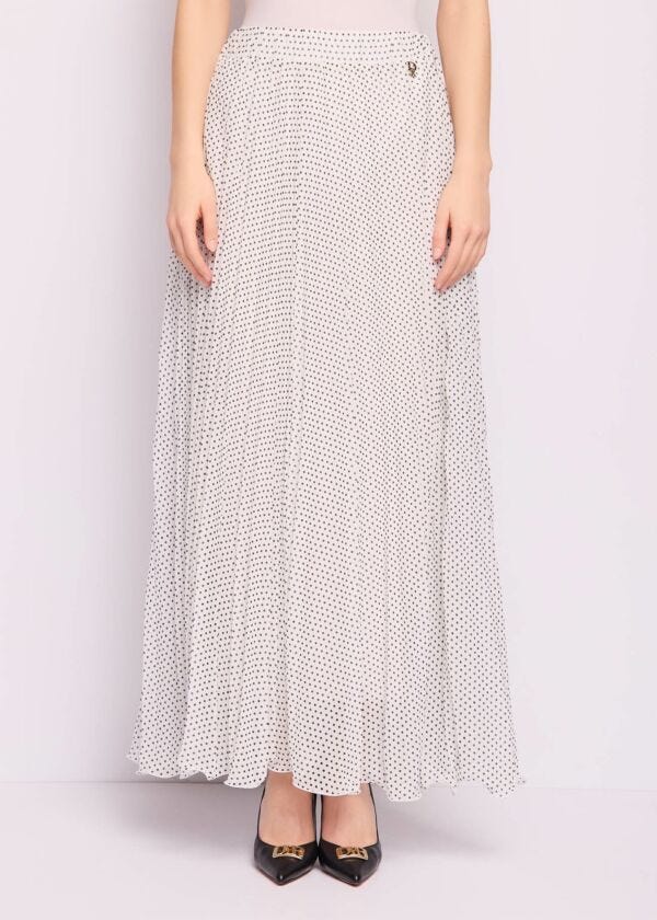 Gonna plissé in georgette a pois Denny Rose