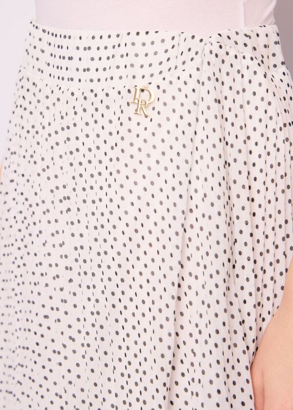 Gonna plissé in georgette a pois