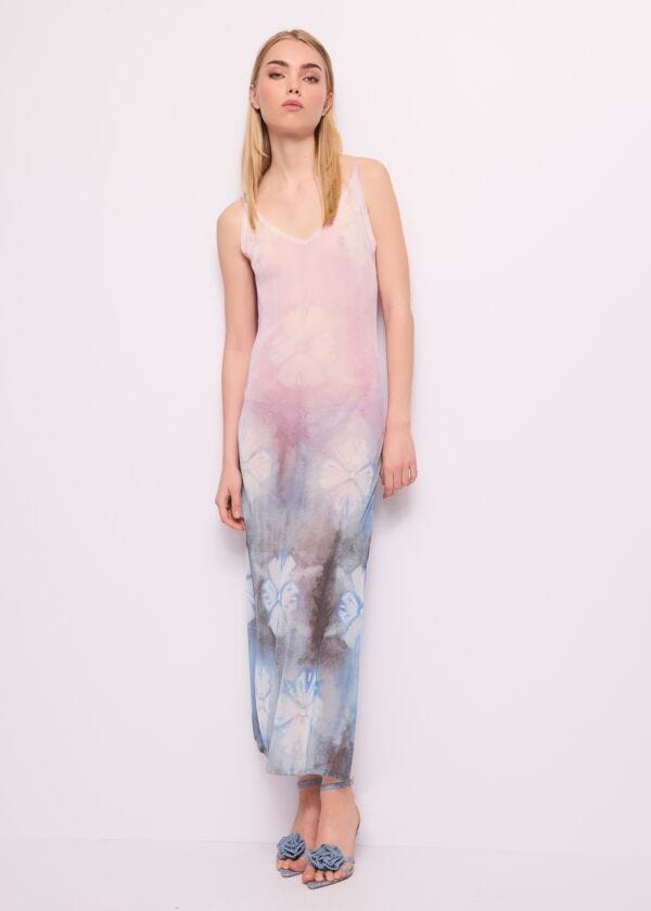 Abito lungo in maglia stampata Denny Rose Jeans