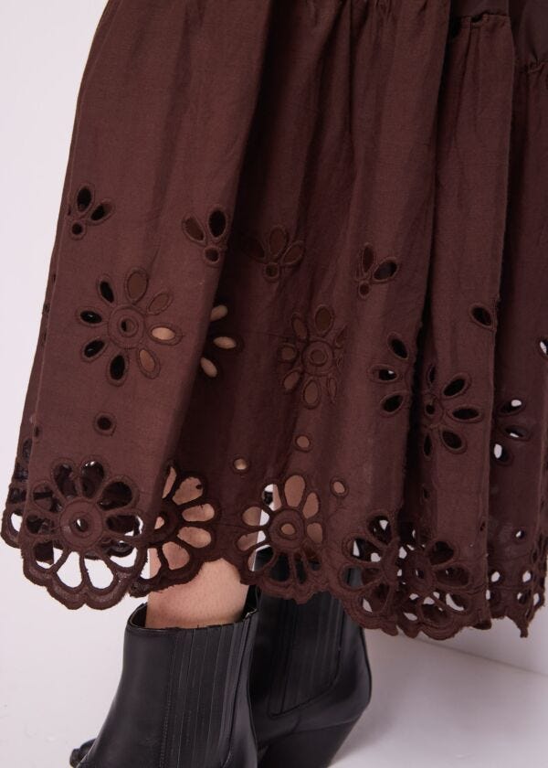 Abito marrone in misto cotone