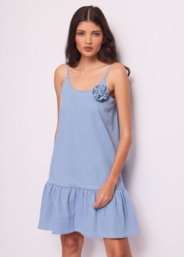 Mini abito in denim di cotone Denny Rose Jeans