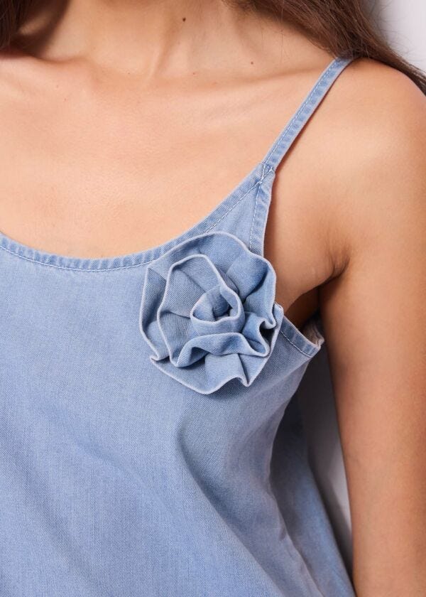 Mini abito in denim di cotone