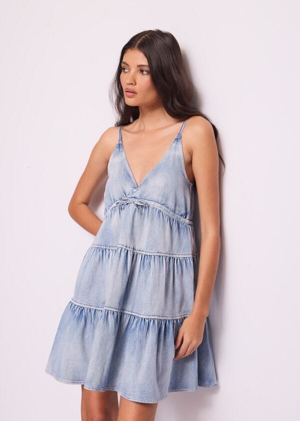 Mini abito in denim di cotone Denny Rose Jeans