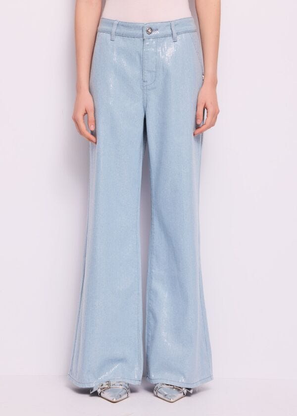 Jeans in cotone con paillettes Denny Rose Jeans