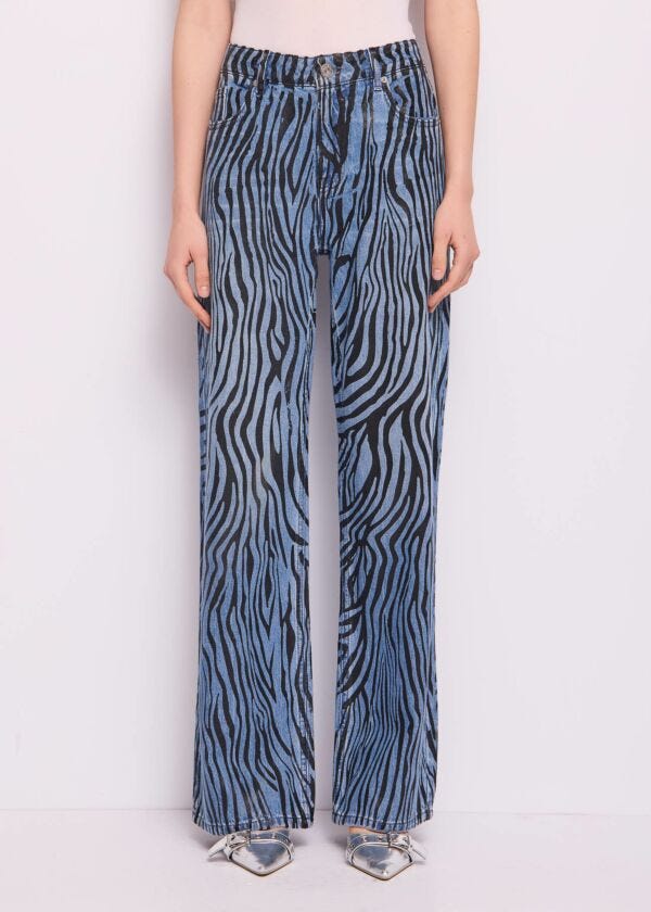 Jeans wide in cotone stampato Denny Rose Jeans