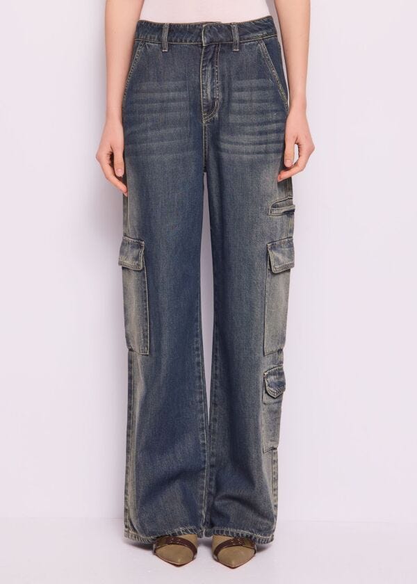 Jeans cargo in cotone used Denny Rose Jeans