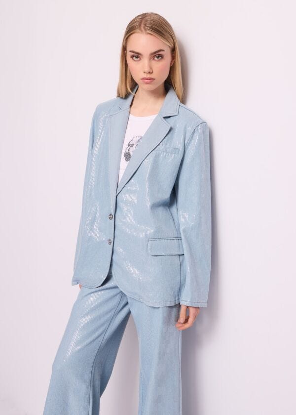 Blazer in denim con paillettes Denny Rose Jeans