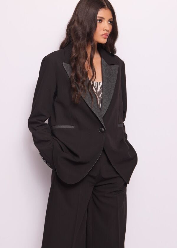 Blazer nero monopetto