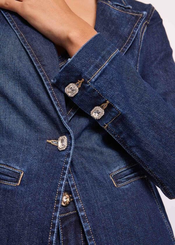 Cotton denim blazer