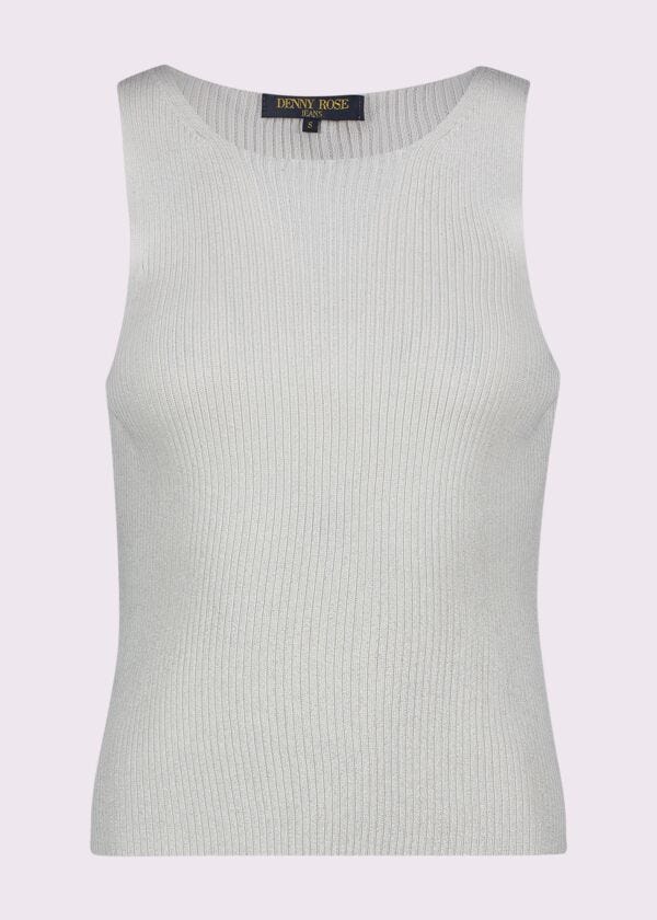 White lurex knit top Denny Rose Jeans