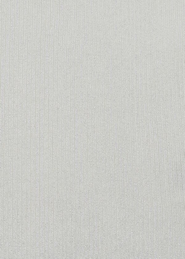 White lurex knit top