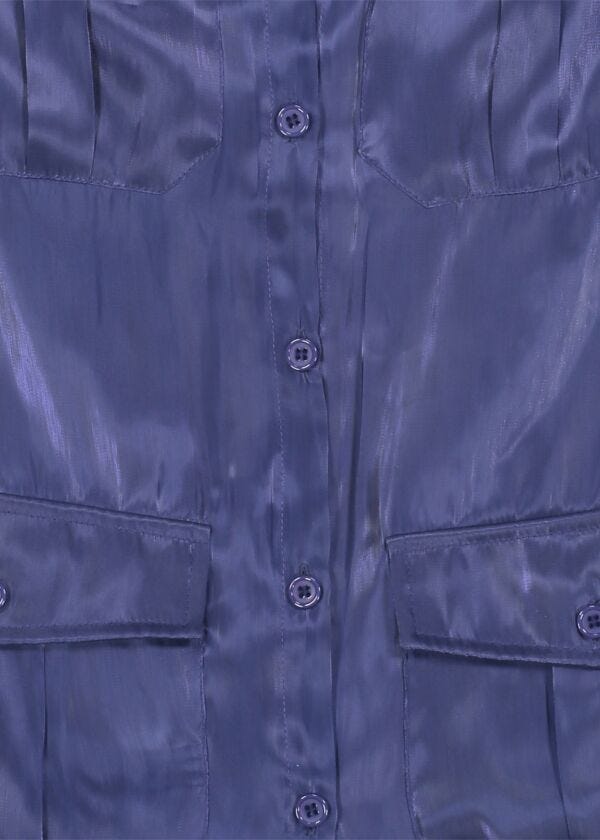 Gilet blu in organza lucida