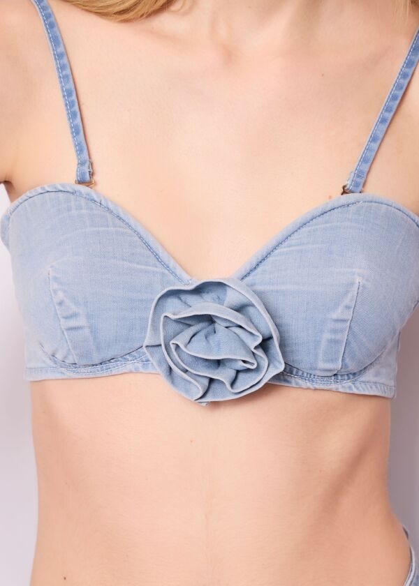 Top in denim di cotone