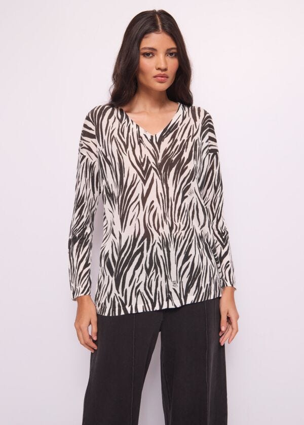 Maglia over con stampa animalier Denny Rose Jeans