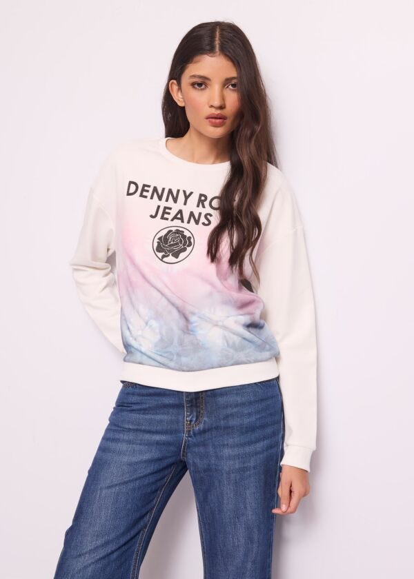 Felpa in cotone con logo Denny Rose Jeans