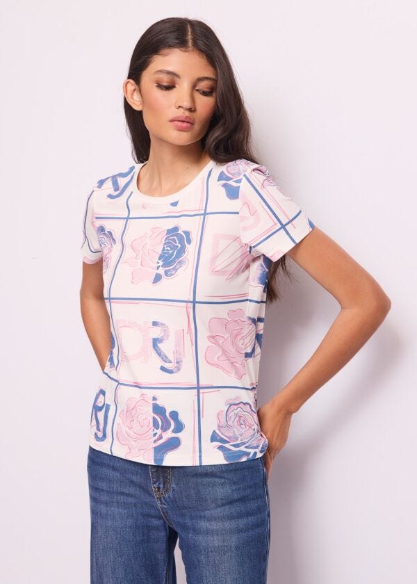 T-shirt in cotone con stampa Denny Rose Jeans