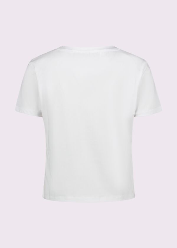 Camiseta corta blanca de algodón