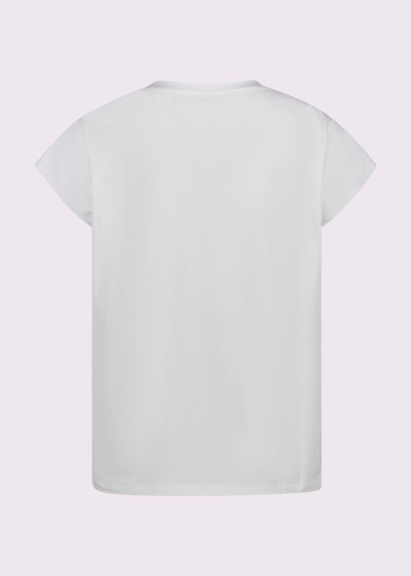 Camiseta blanca de algodón con estampado