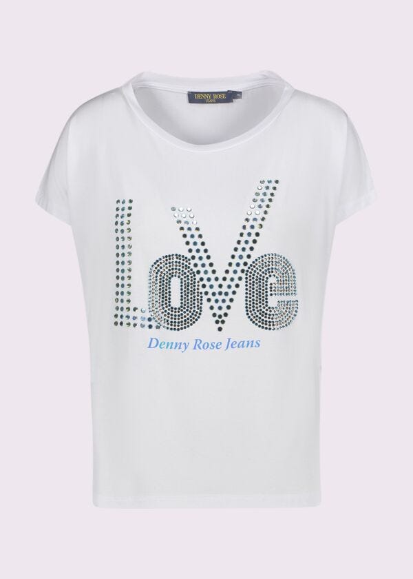 Camiseta blanca con estampado Denny Rose Jeans