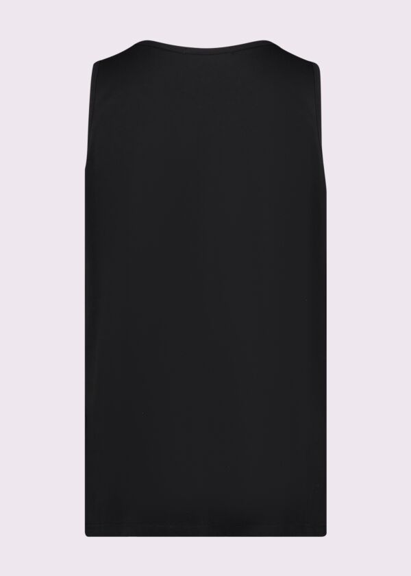 Top negro de algodón con logotipo