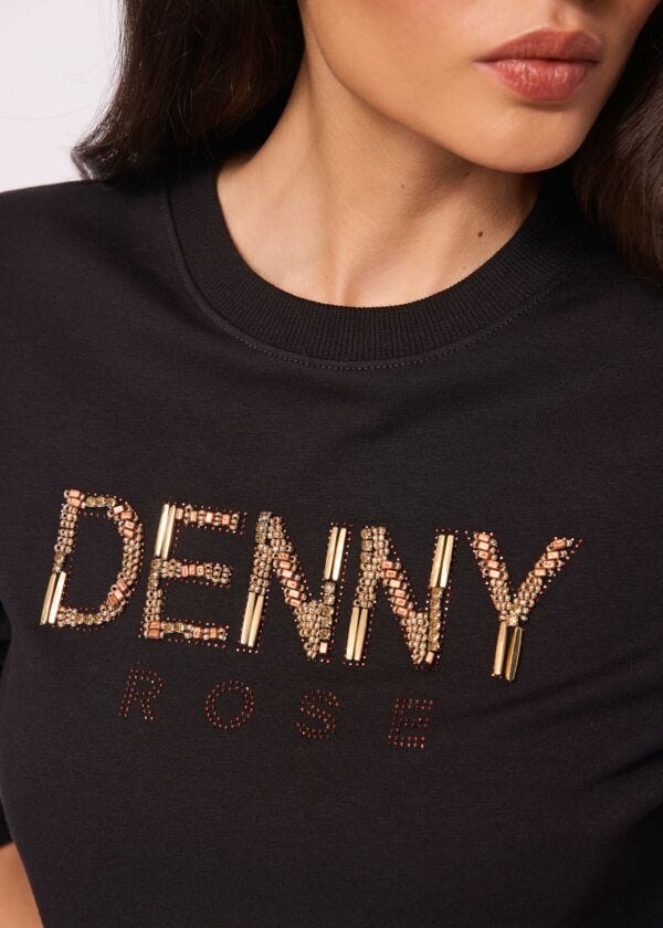 Black cotton sweatshirt with logo