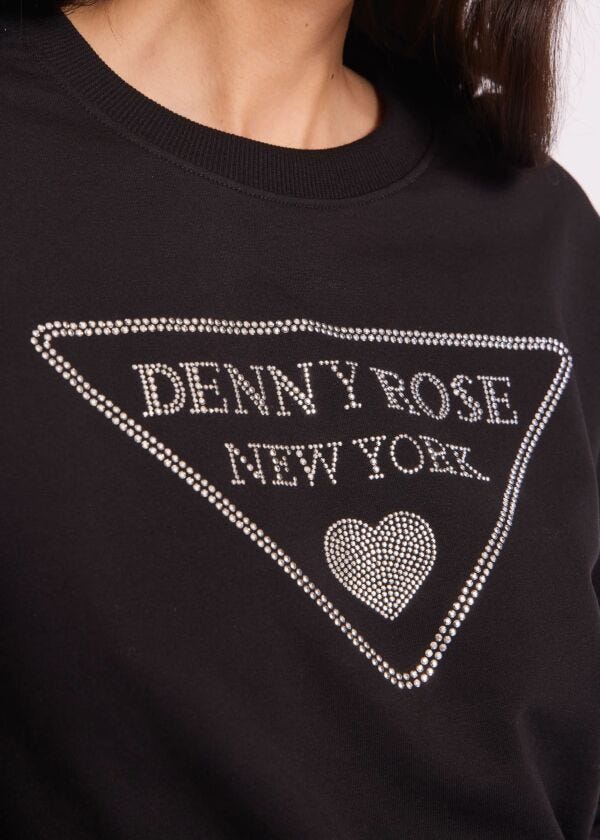 Black cotton sweatshirt with logo
