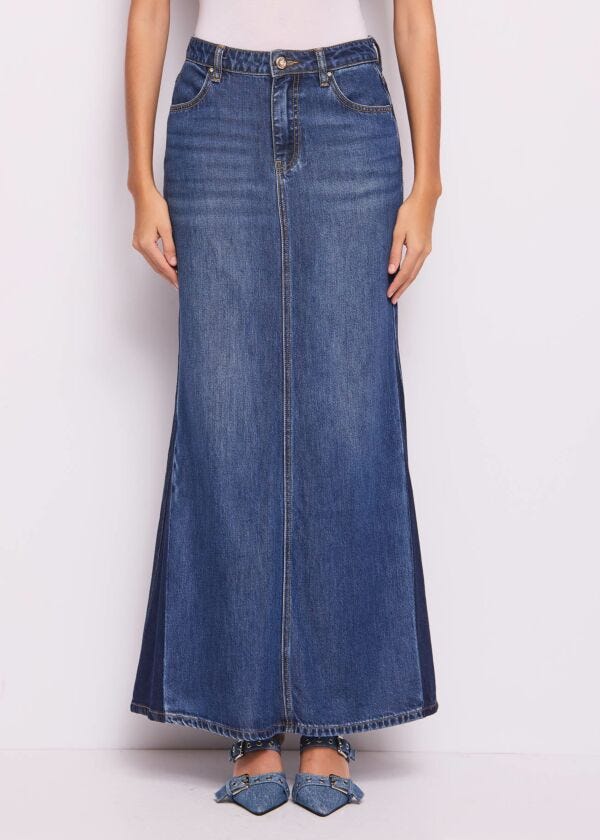 Gonna lunga in denim di cotone Denny Rose Jeans