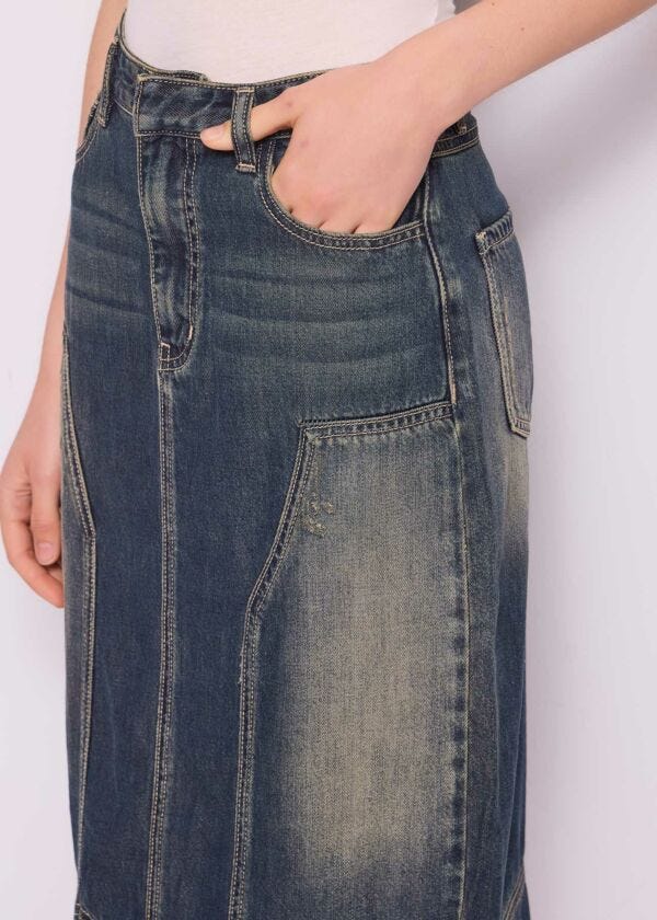 Gonna in denim di cotone used