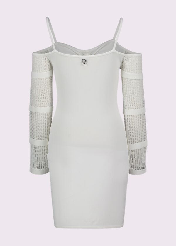 Mini abito bianco in maglia