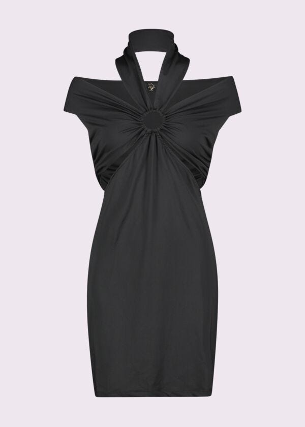 Mini abito nero in jersey Denny Rose
