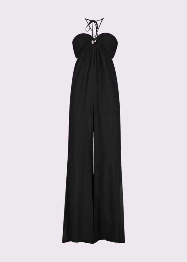 Black georgette jumpsuit Denny Rose