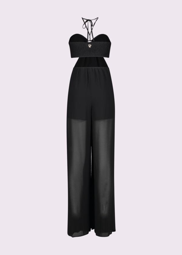Black georgette jumpsuit
