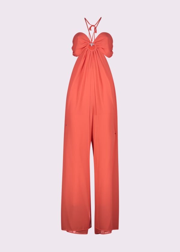 Red georgette jumpsuit Denny Rose