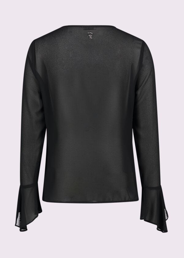 Blusa nera in georgette