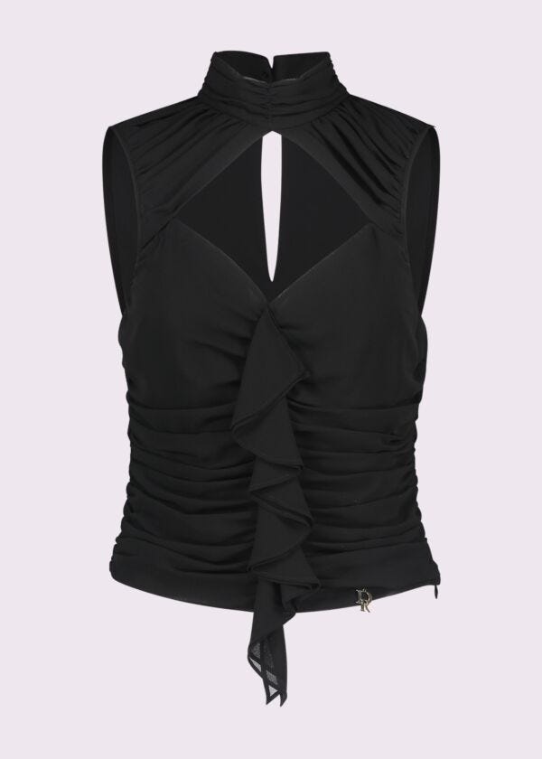 Top nero in georgette Denny Rose