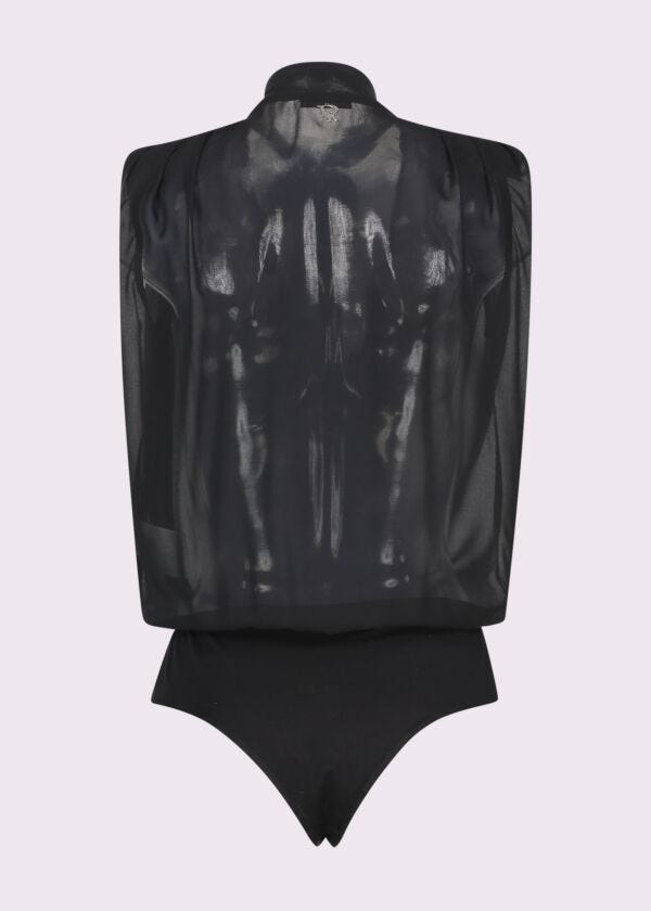 Body nero in georgette