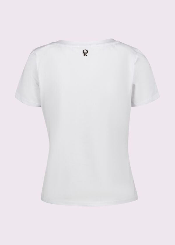 T-shirt bianca in cotone con logo
