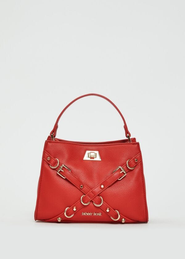 Borsa top handle rossa con cinture Denny Rose Borse